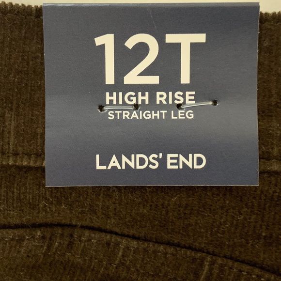 Lands End NWT Brown Corduroy Jeans Women 12 Tall High Rise - Picture 14 of 15